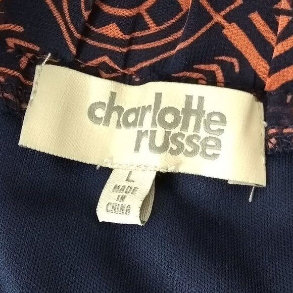 Charlotte Russe Women's Mini Lined Pull Up Elastic Waist Skirt With Crochet LG - Picture 5 of 5